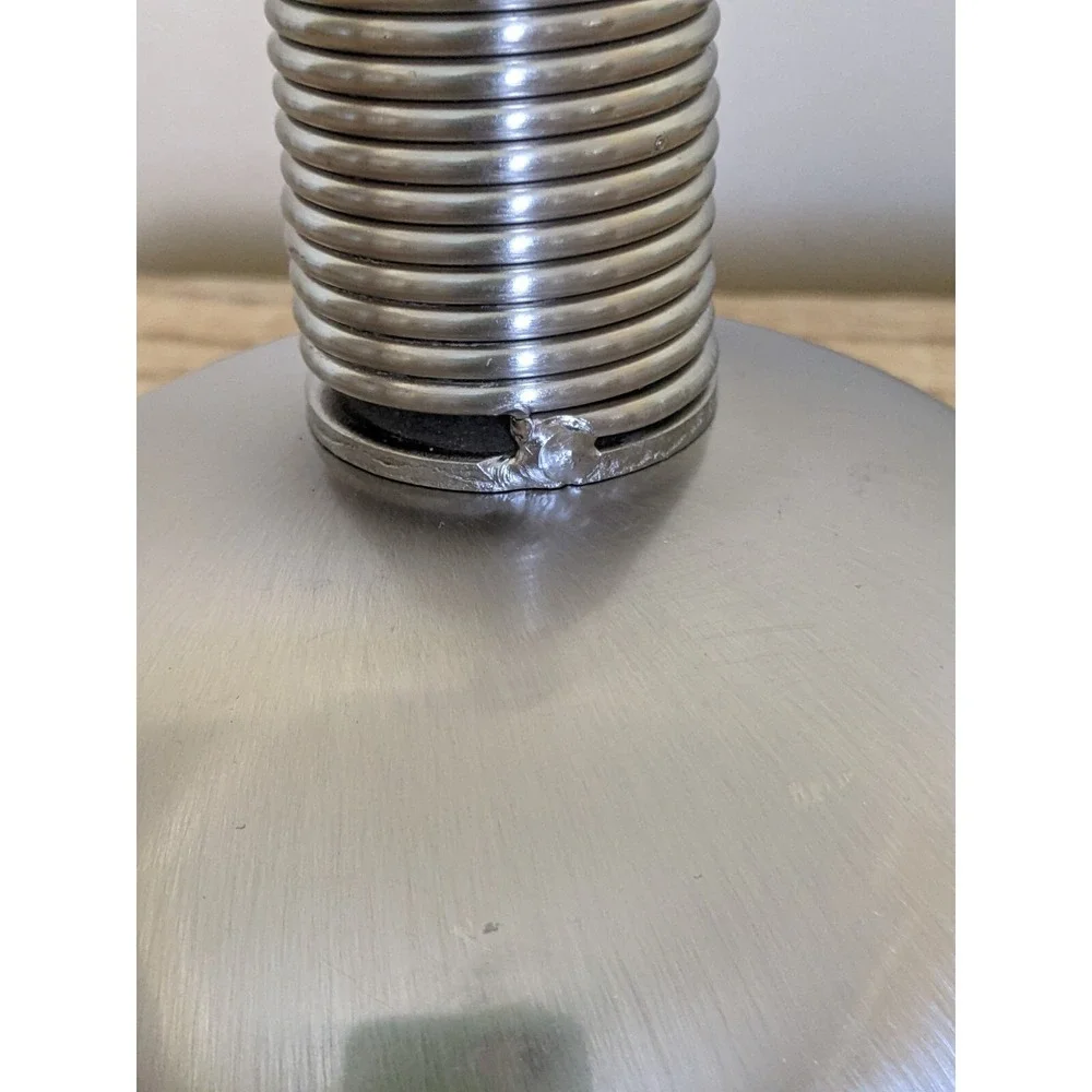 VTG Industrial Coil Spring Lamp Base Flexible Brushed Metal 12